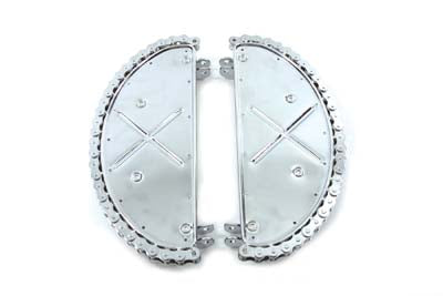 27-0921 - Chrome Driver Footboard Set with Chain Design
