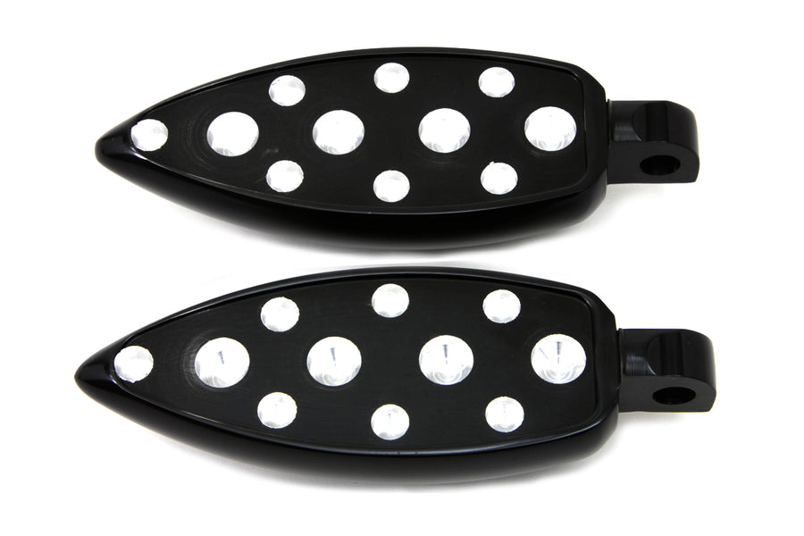27-1065 - Black Teardrop Style Footpeg Set