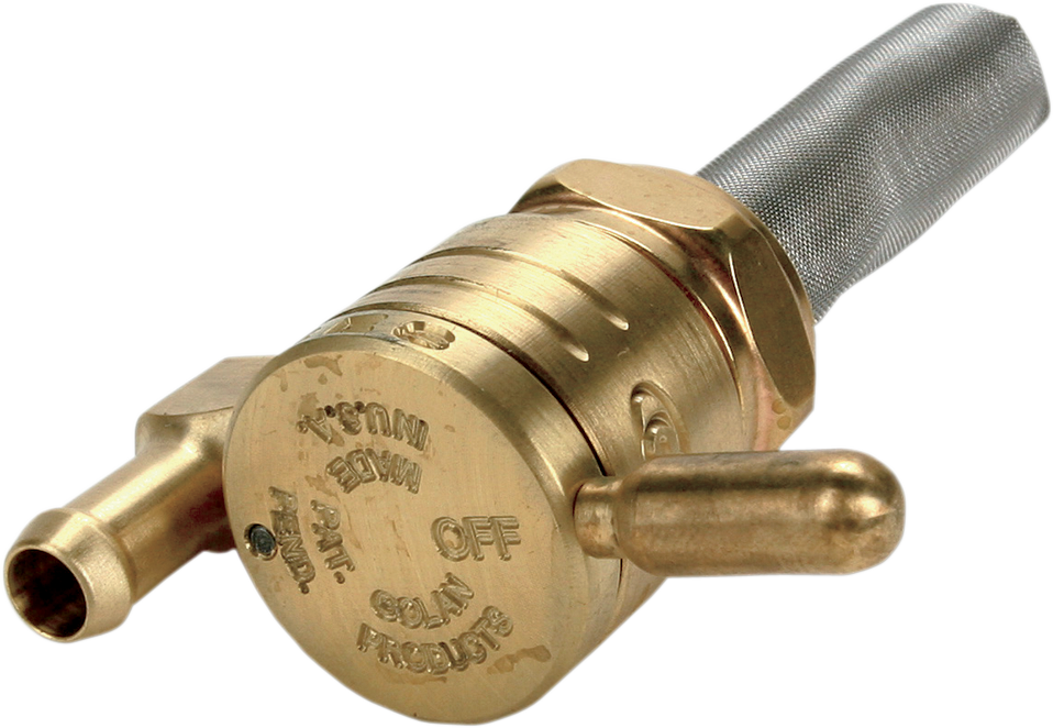 0705-0062 - GOLAN PRODUCTS Downward Petcock - Raw Brass - 22mm 76-312D-BS