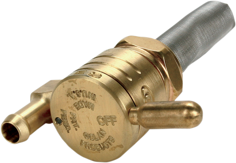 0705-0062 - GOLAN PRODUCTS Downward Petcock - Raw Brass - 22mm 76-312D-BS