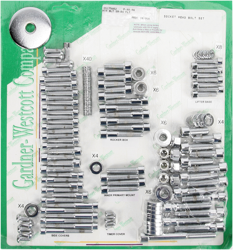 DS175002 - GARDNER-WESTCOTT Motor Bolt Set - '99-'06 FLT P-88-98