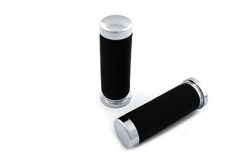 28-0445 - Pebble Style Grip Set with Chrome End Caps