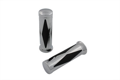 28-0446 - Diamond Style Grip Set with Chrome End Cap