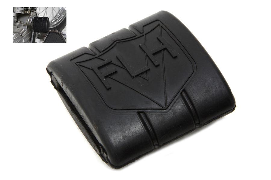 28-0457 - Black Rubber Brake Pedal Pad With FLH Logo