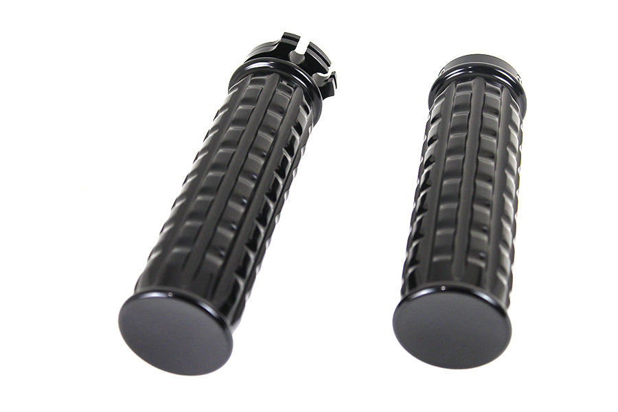 28-0662 - Black Grained Style Handlebar Grip Set
