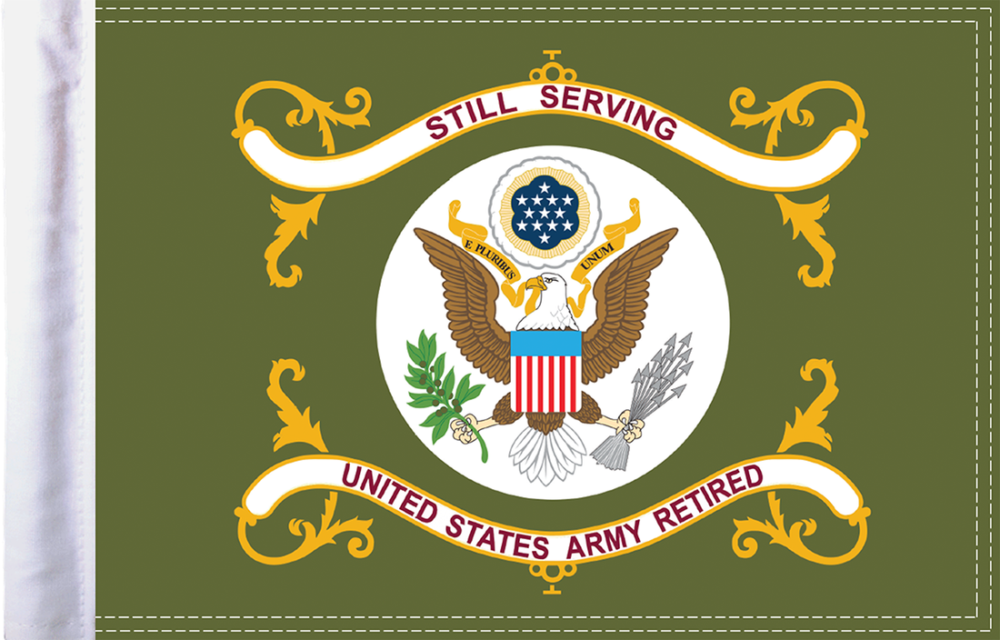0521-1396 - PRO PAD Retired Army Flag - 10" x 15" FLG-RTARM15