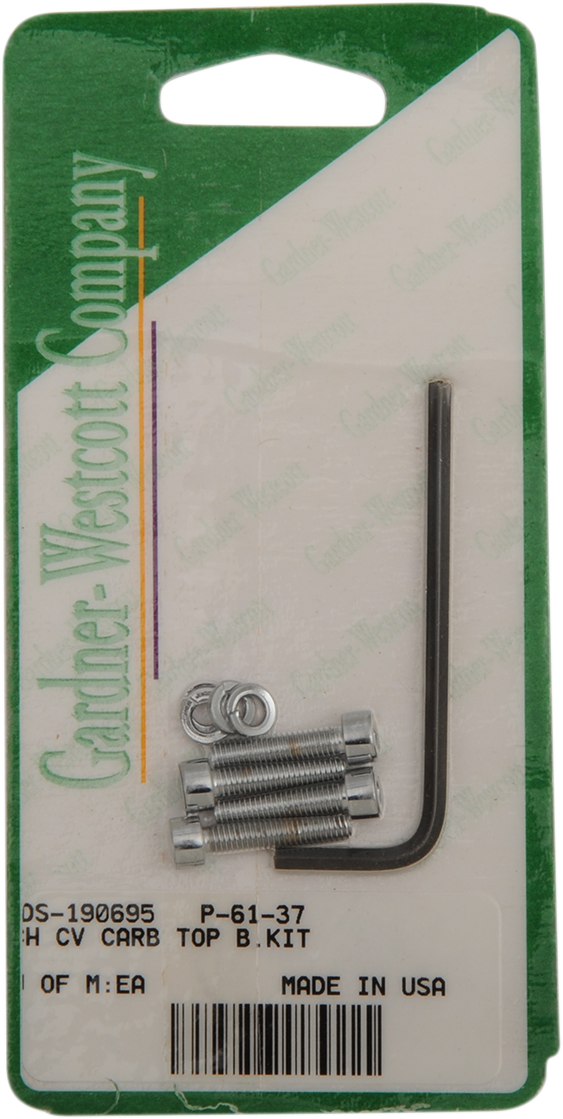 DS-190695 - GARDNER-WESTCOTT Chrome CV Carburetor Top Bolt Kit P-61-37