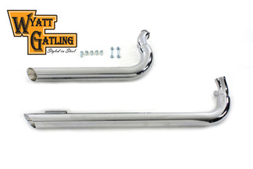 30-0383 - Wyatt Gatling Exhaust Drag Pipe Set Slash Cut Chrome