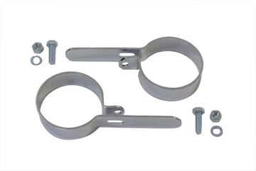 31-2107 - Chrome 2-3/4  Muffler Hanger Clamp Set