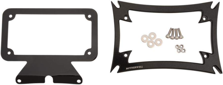 2030-1230 - MOTHERWELL Maltese License Plate Frame with Bracket - Gloss Black MWL-862-GB-OR1
