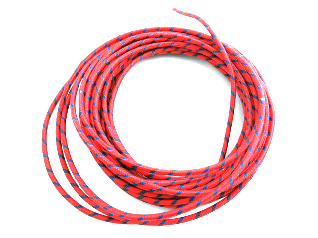 32-8127 - Red with Blue Dot 25' Braided Wire