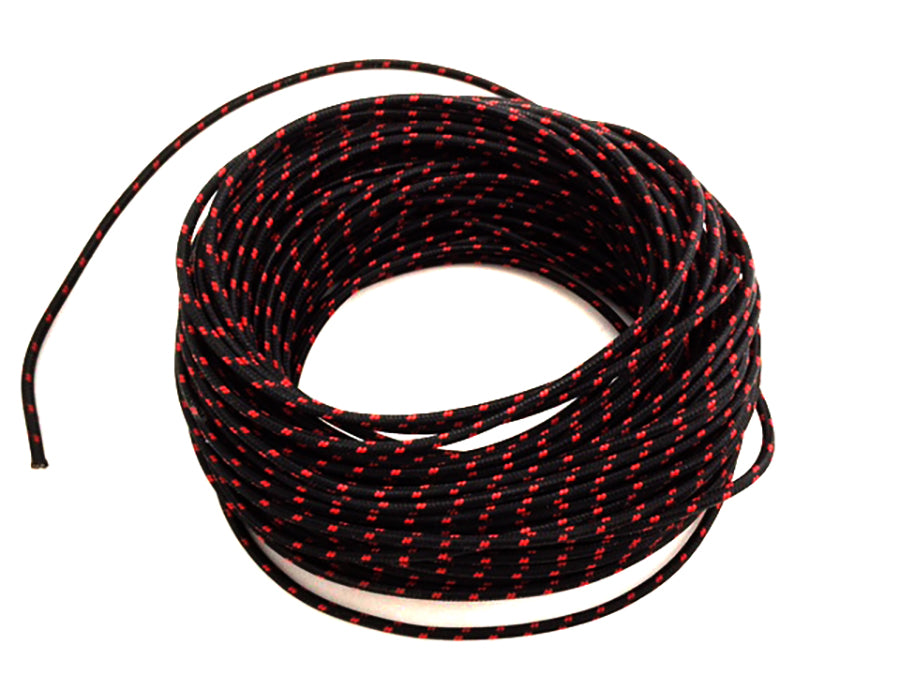 32-8128 - Black with Red Dot 25' Braided Wire
