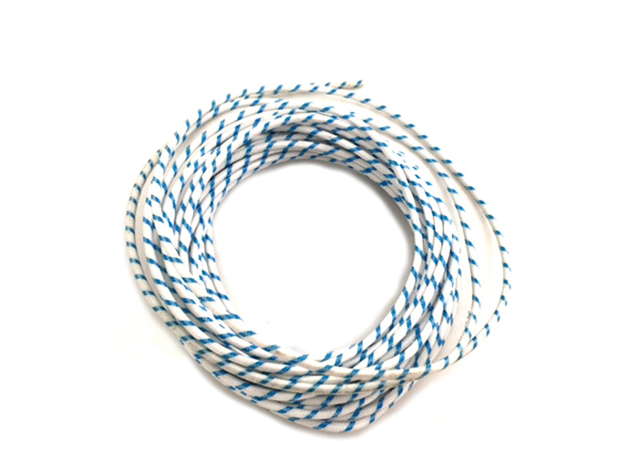 32-8129 - White with Blue Dot 25' Braided Wire