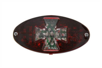 33-0749 - Oval Tail Lamp with Maltese Inset Red