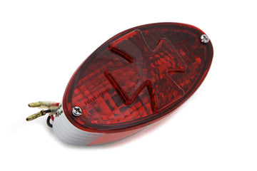 33-0751 - Oval Tail Lamp with Maltese Inset Red Lens with Red Cross