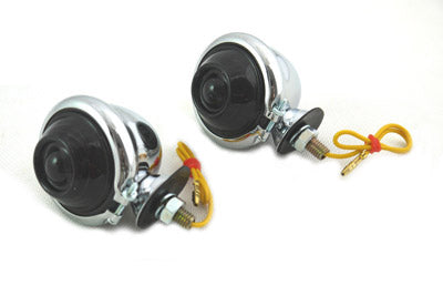 33-1126 - Chrome Turn Signal Set Bullet with Smoked Lens