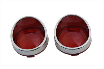 33-1272 - Chrome Turn Signal Bezel Red Lens