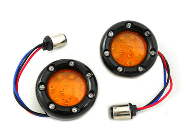 33-1340 - Black LED Turn Signal Bezel with Amber Lens
