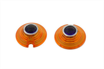 33-1975 - Marker Lamp Lens Amber with Blue Dot Bullet Style