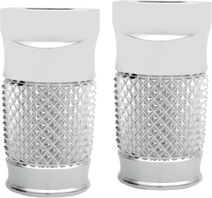 0411-0054 - EDDIE TROTTA DESIGNS Fork Slider Covers - Cross-Cut Chrome TC-998