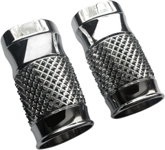 0411-0135 - EDDIE TROTTA DESIGNS Fork Slider Covers - Cross-Cut Chrome TC-962
