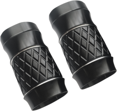 0411-0138 - EDDIE TROTTA DESIGNS Fork Slider Covers - Platinum-Cut Black Anodized TC-963B