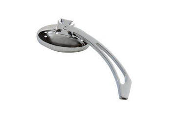 34-0123 - Chrome Oval Mirror with Billet Slotted Stem