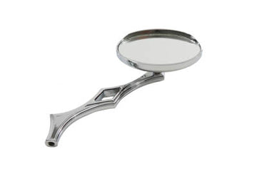 34-0124 - Chrome Oval Mirror with Billet Diamond Stem