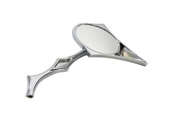 34-0139 - Chrome Spike Oval Mirror with Billet Twisted Stem