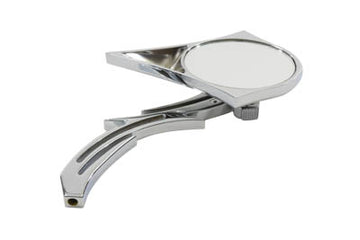 34-0141 - Chrome Spike Oval Mirror with Billet Skull Stem