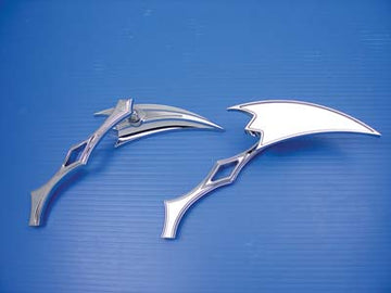 34-0151 - Crescent Mirror Set with Billet Twisted Stems