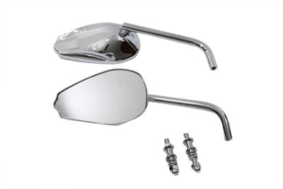 34-0164 - Chrome Teardrop Mirror Set with Round Stems