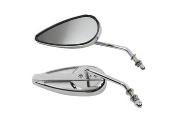 34-0330 - Tear Drop Mirror Set with Round Stems Chrome