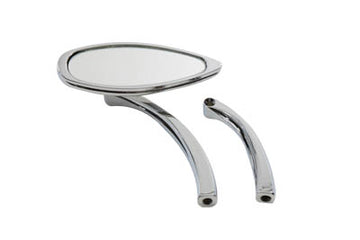 34-0342 - Oval Mirror Smooth with Billet Stem Chrome