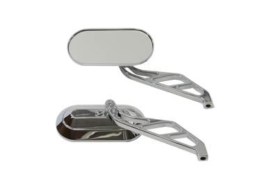 34-0349 - MOD Custom Mirror Set with Billet Stems Chrome