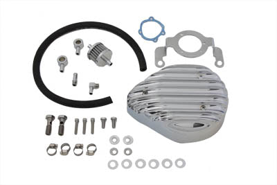 34-0664 - Tear Drop Air Cleaner Kit Finned Chrome