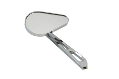 34-0793 - Tear Drop Mirror Chrome with Billet Slotted Stem