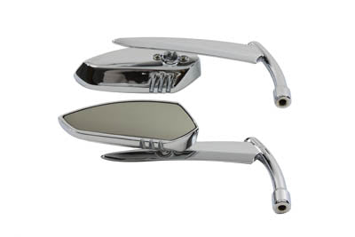 34-1566 - Tear Drop Apache Style Mirror Set Billet Chrome