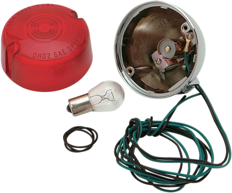 8407R - CHRIS PRODUCTS Rear Turn Signal Assembly - Red - Single Filament 8407R