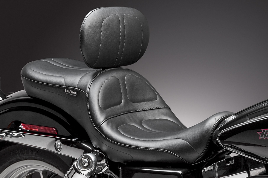 0803-0486 - LE PERA Maverick Seat - With Backrest - Stitched - Black - FXD '06-'17 LK-970BR