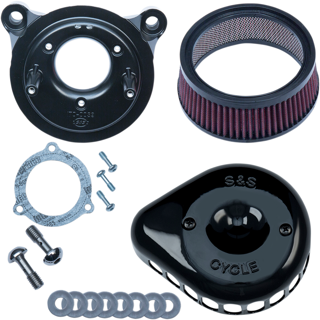 1010-2324 - S&S CYCLE Mounted Air Cleaner - Black - Throttle By Wire 170-0438