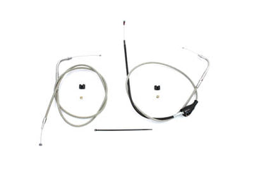 36-0826 - 43  Stainless Steel Throttle and Idle Cable Set Clear Coat