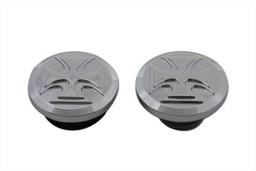 38-0424 - Maltese Style Vented and Non-Vented Billet Gas Cap Set