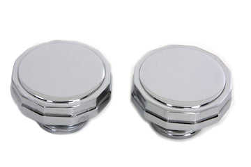 38-0445 - Chrome Hexagon Style Vented and Non-Vented Gas Cap Set