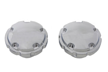 38-0447 - Chrome Techno Style Vented and Non-Vented Gas Cap Set