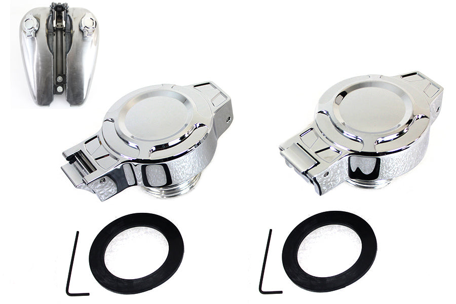 38-0887 - Flip Up Gas Cap Set Chrome