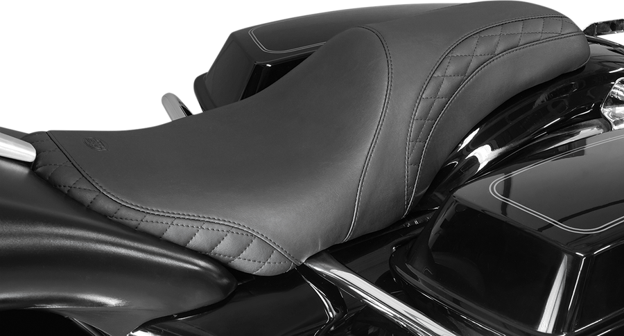 0801-1171 - MUSTANG Seat - Tripper Fastback* - Stitched w/Small Diamond-Stitched Inlays - Black 75269