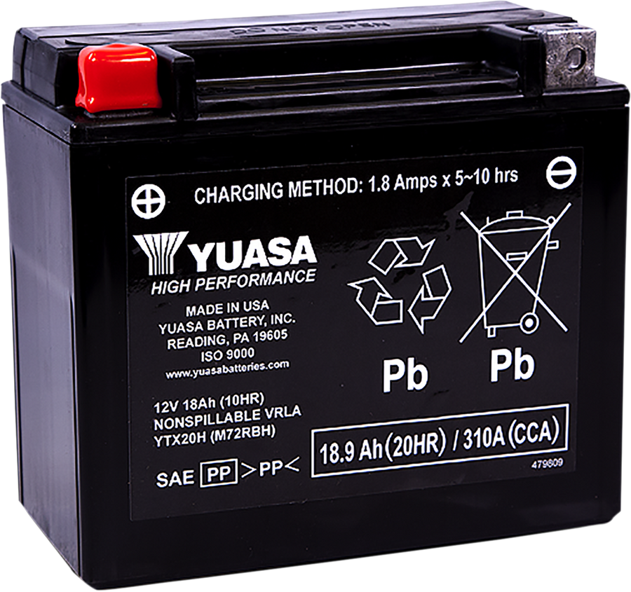 2113-0755 - YUASA AGM Battery - YTX20H YUAM72RBH