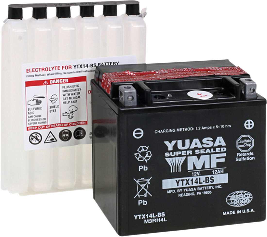 2113-0016 - YUASA AGM Battery - YTX14L-BS .69 L YUAM3RH4L