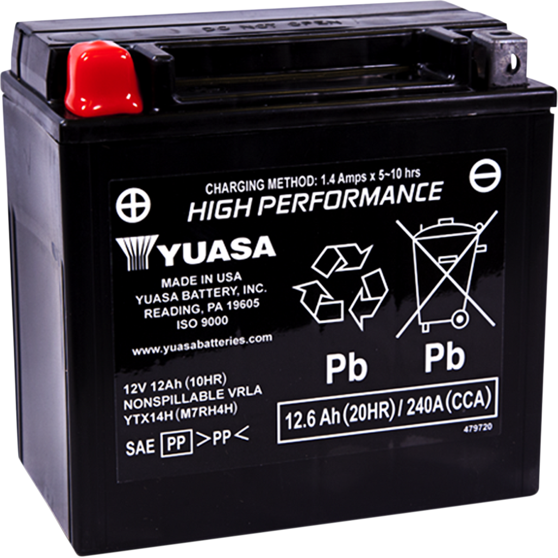 2113-0106 - YUASA AGM Battery - YTX14H YUAM7RH4H